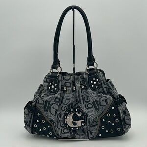 Guess Black and Gray Logo Shoulder Bag